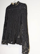 Lover Vintage Black Lace Peplum Blouse - Women's AU 6 - Image 8