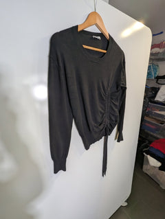Marcs Long Sleeve Sweater Black With Ruched Side Detail - Image 8