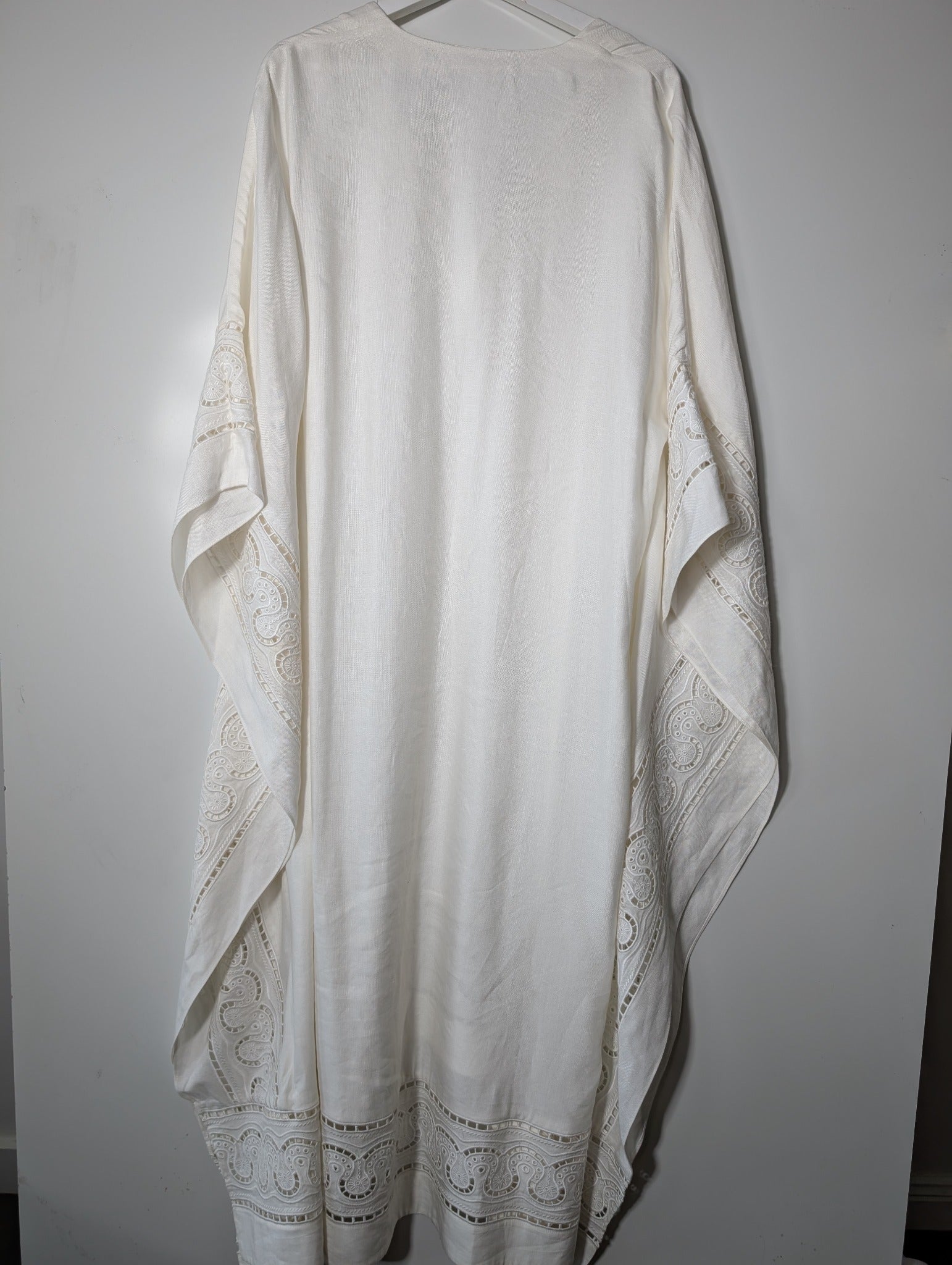 Jonathan Simkhai Lace Trim Kaftan Cover-Up White Size S - Image 8