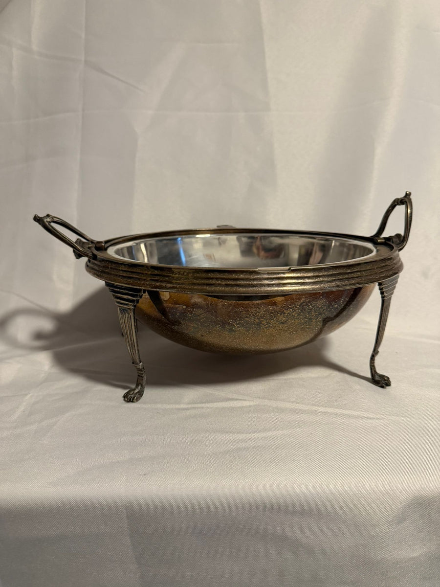 Antique Silver Plated Revolving Breakfast Dish Dome Food Warmer - Image 8