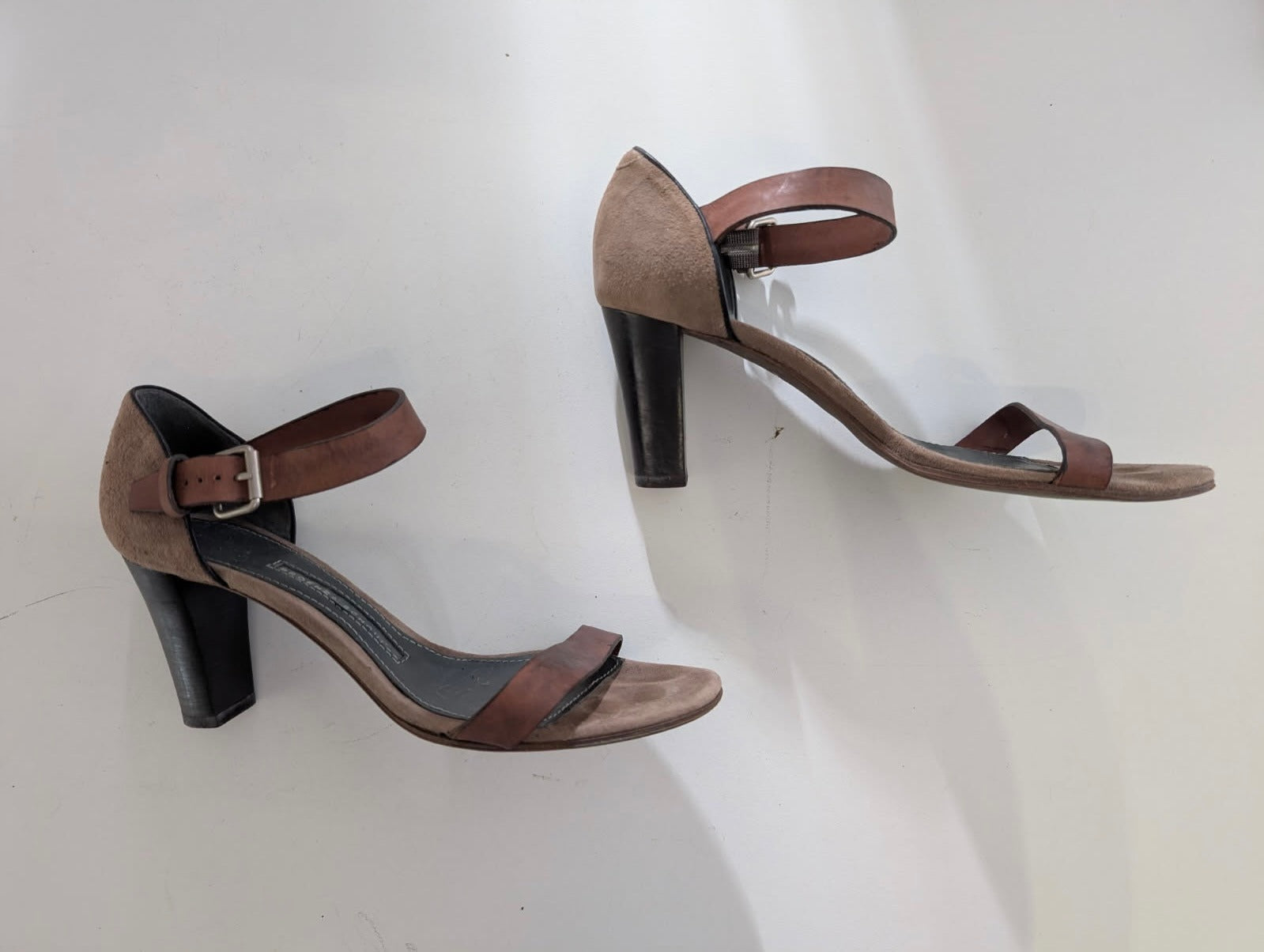 Proenza Schouler Suede and Leather Ankle Strap Sandals Tan EU 38 - Image 3