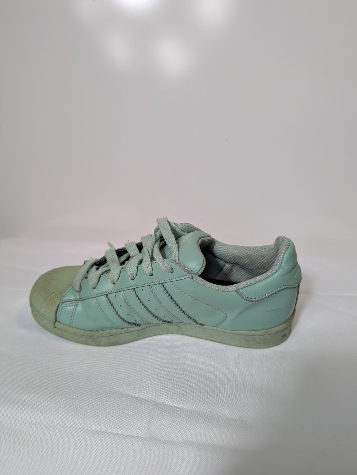 Adidas Superstar Pharrell Williams Sneakers - Mint Green US 4 - Image 8