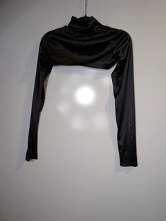 I.AM.GIA Black Satin Mock Neck Bolero Shrug Size S - Image 4