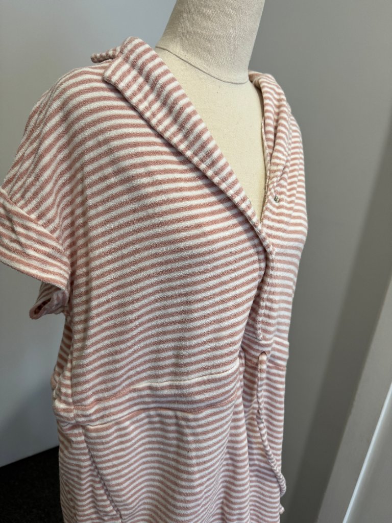 Miann & Co Women's Striped Terry Cloth Hooded Cover-Up Dress - Size XS - Image 8