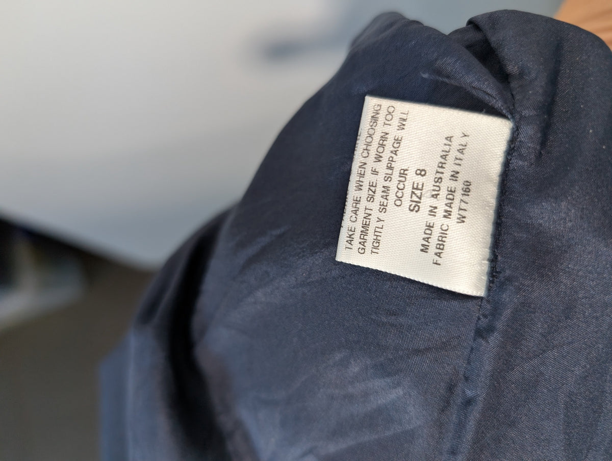 Scanlan & Theodore Double-Breasted Trench Coat Navy Blue Size 8 - Image 8