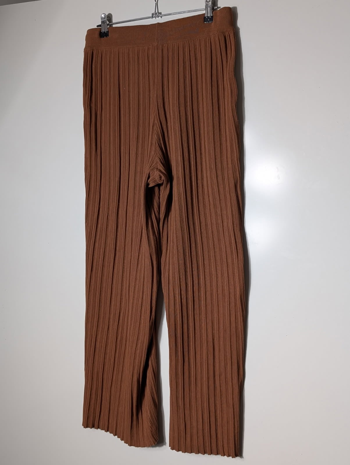 Elka Collective Ribbed Knit Trousers Brown Women's AU 10 - Image 8