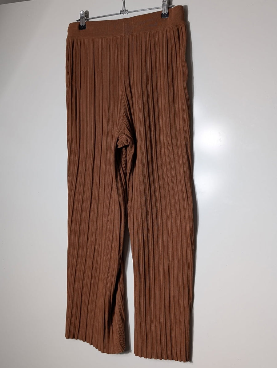 Elka Collective Ribbed Knit Trousers Brown Women's AU 10 - Image 8