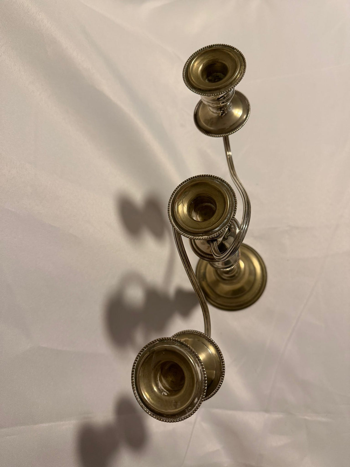 Vintage 3-Light Candelabra Silver Plated on Copper - Image 8