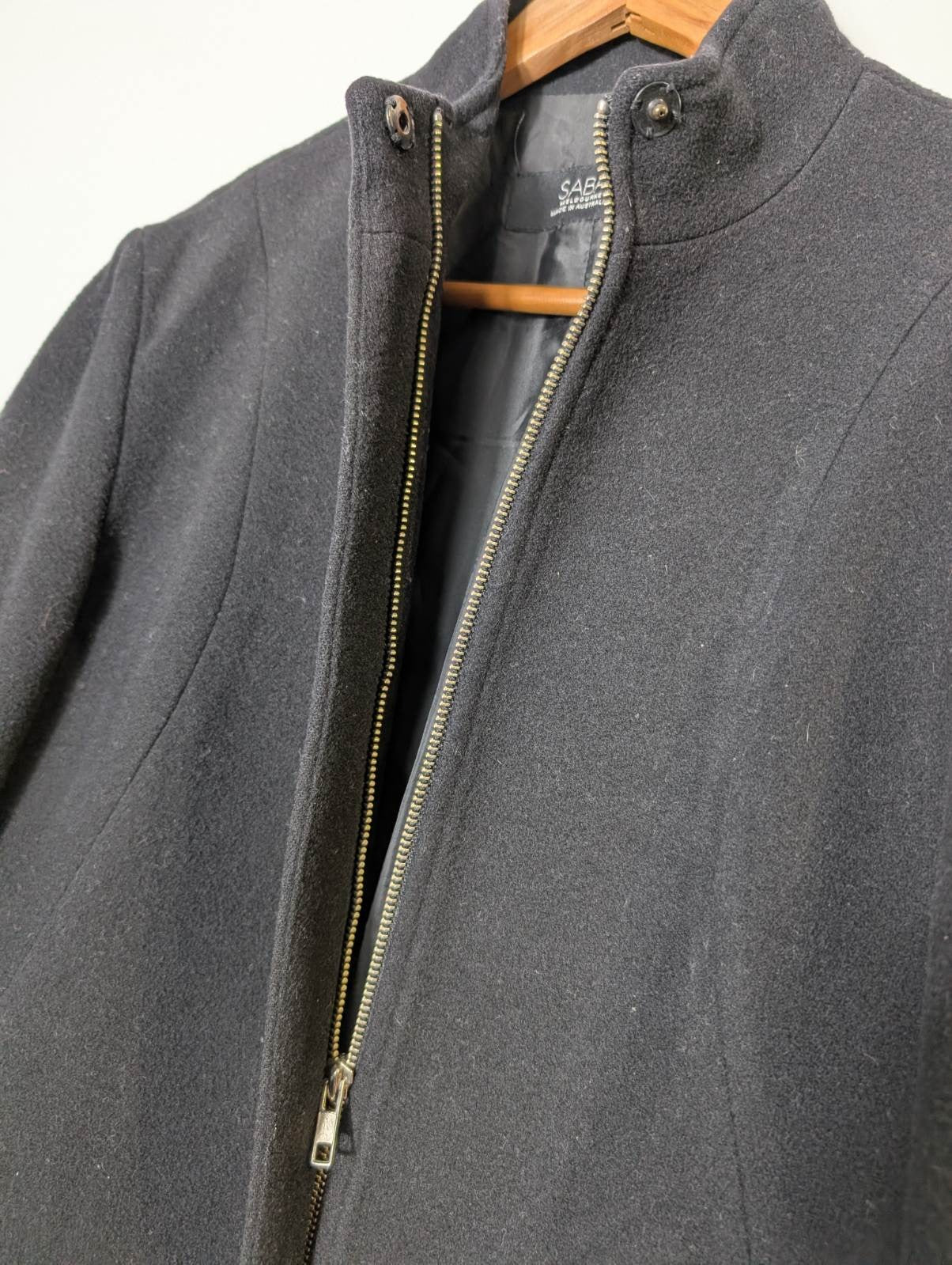 Saba Melbourne Wool Cashmere Blend Stand Collar Coat - Black Size 10 - Image 8
