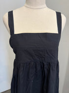Assembly Label Black Cotton Square Neck Midi Dress - Size 10 - Image 8