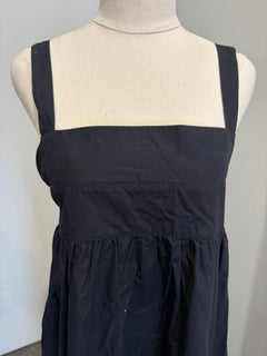 Assembly Label Black Cotton Square Neck Midi Dress - Size 10 - Image 8