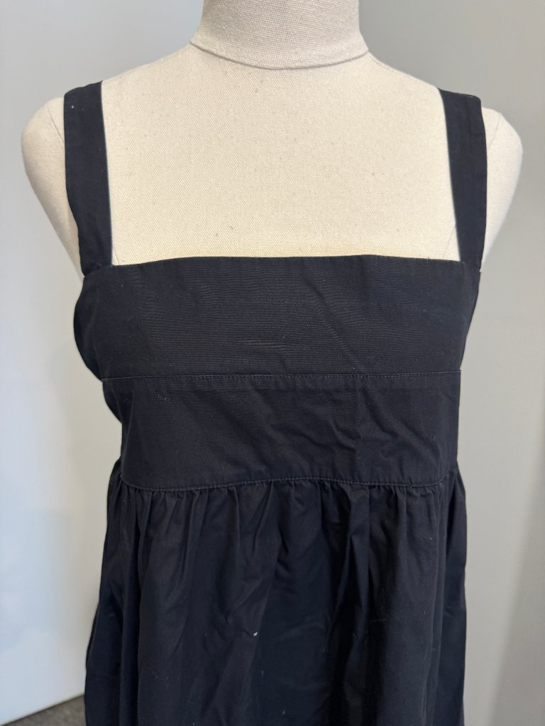 Assembly Label Black Cotton Square Neck Midi Dress - Size 10 - Image 8