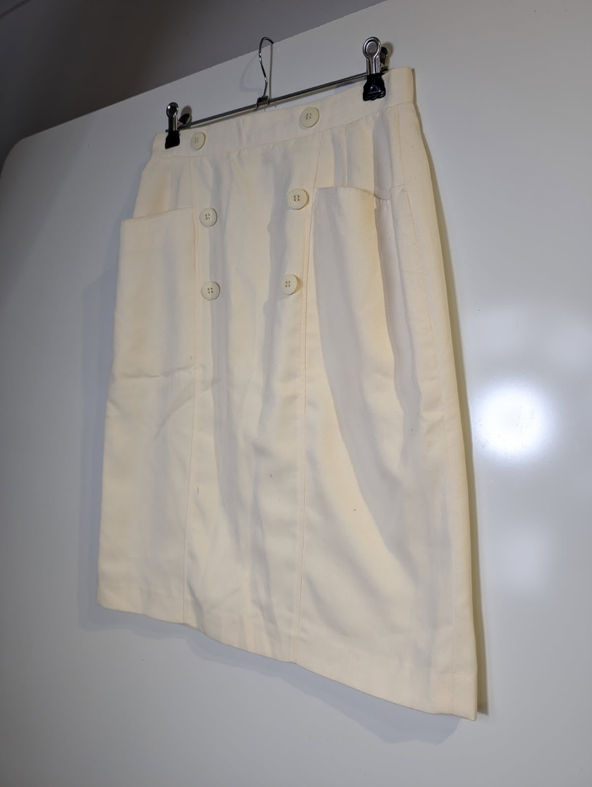 Cécilene Vintage Double-Breasted Midi Skirt Cream - Image 2