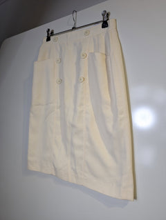 Cécilene Vintage Double-Breasted Midi Skirt Cream - Image 2