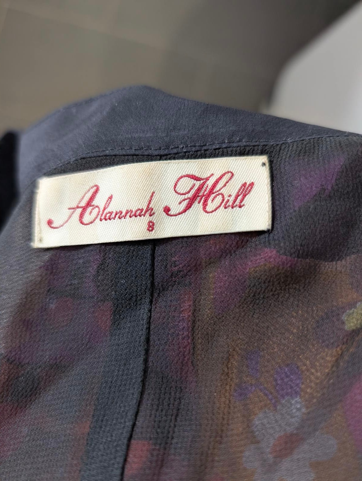 Alannah Hill Silk Floral Dress - Criss-Cross Back Size 8 - Image 8