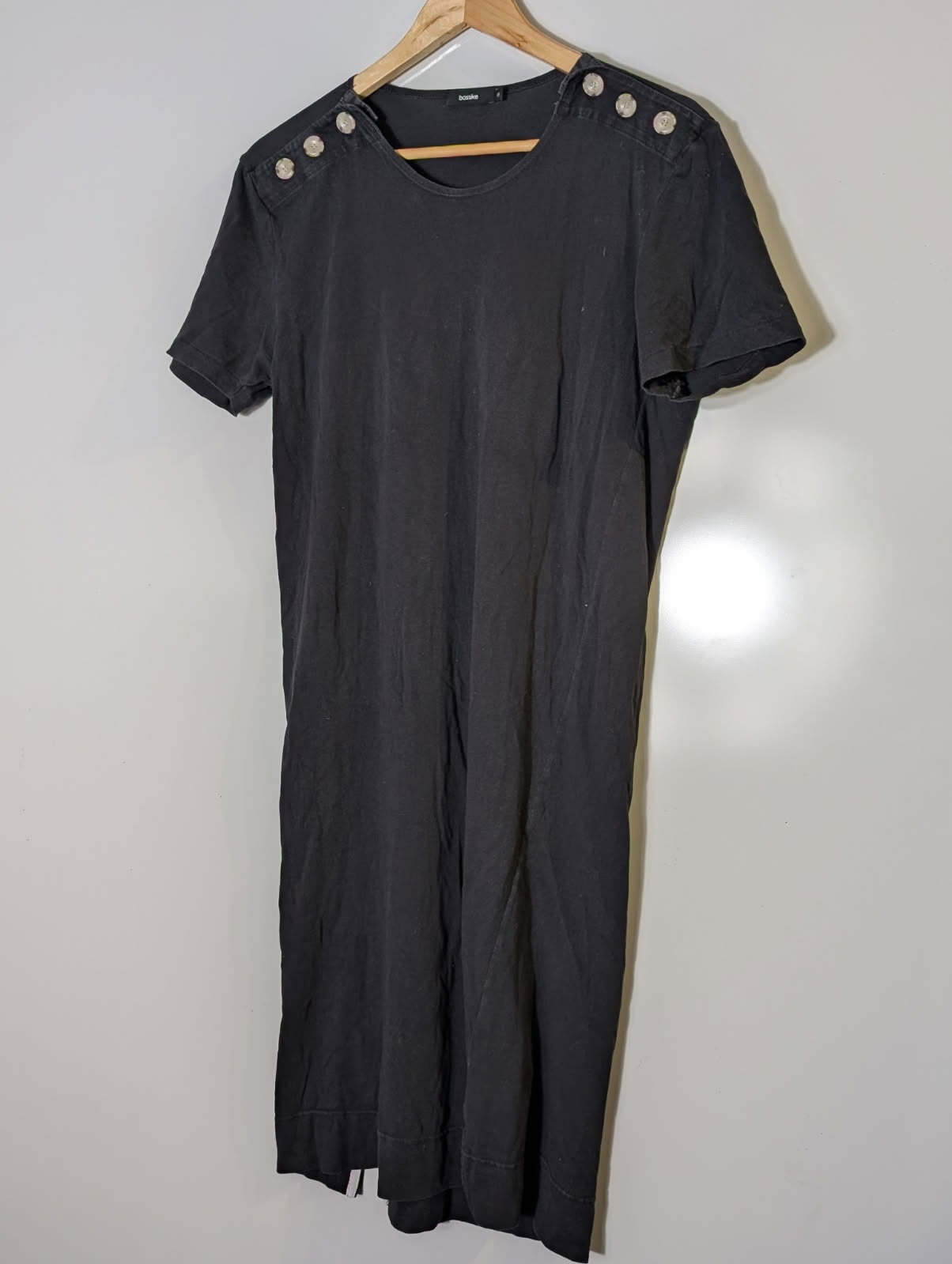 Bassike Black Organic Cotton T-Shirt Dress - Size XS - Image 8