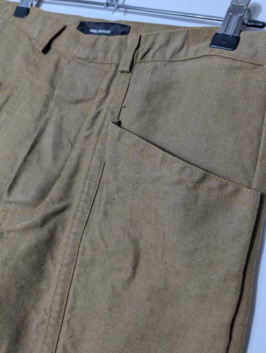 Isabel Marant Utah Trousers - Bronze Linen Blend Size 36 - Image 8