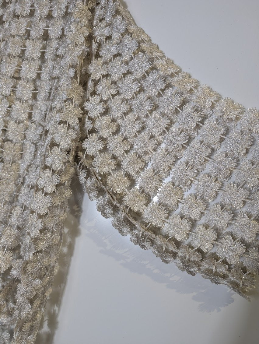 Imagine Fashion Italy Floral Lace Shrug Bolero - Metallic Cream - Image 8