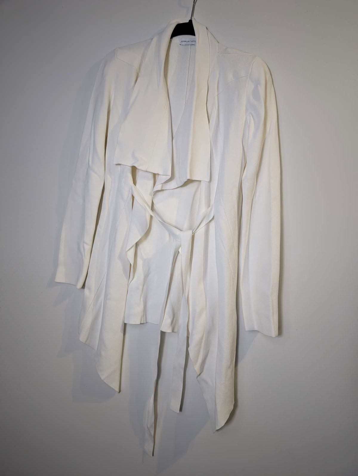 Scanlan Theodore Crepe Knit Waterfall Jacket Cream - Image 3