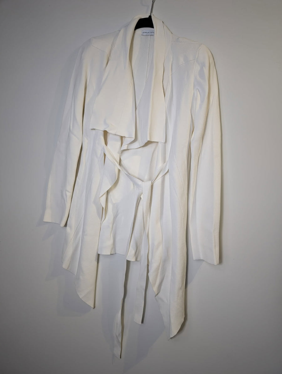 Scanlan Theodore Crepe Knit Waterfall Jacket Cream - Image 3