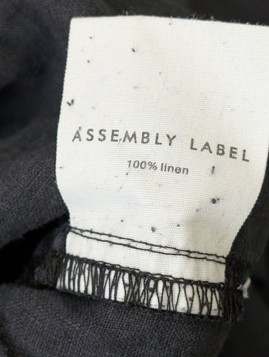 Assembly Label Linen Trousers Grey Elastic Waist Size 8 - Image 4