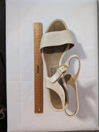 Salvatore Ferragamo Cork Wedge Sandals Cream Leather - Image 8