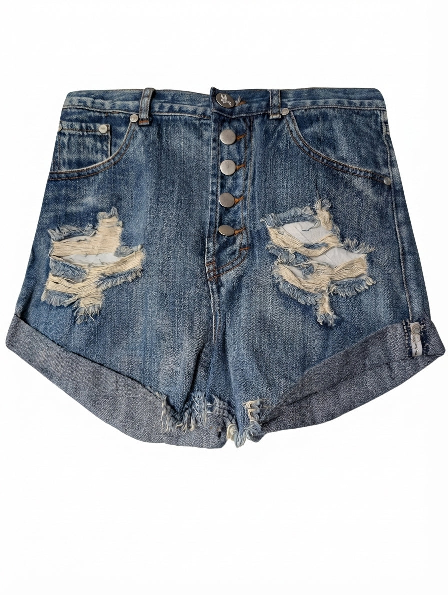 One Teaspoon Bandits Denim Shorts Blue Size 26 - Image 1