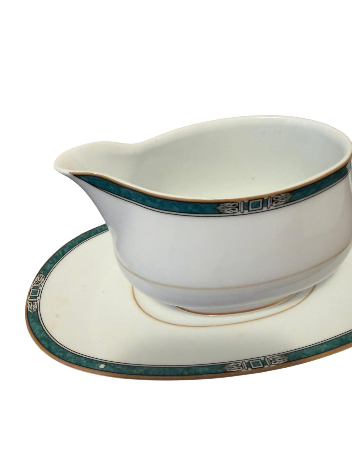 Noritake Legendary Green Gravy Boat with Underplate - Image 3