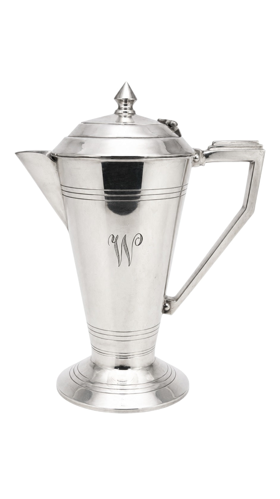 Vintage Art Deco Silver Plated Coffee Pot - Elegant Monogrammed Design - Image 1