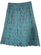 Talbots Iridescent Teal Silk Scalloped Circle Skirt - Image 1