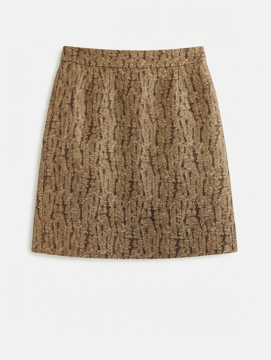 J.Crew Metallic Gold Textured A-Line Skirt Women's Size 6 - Image 1