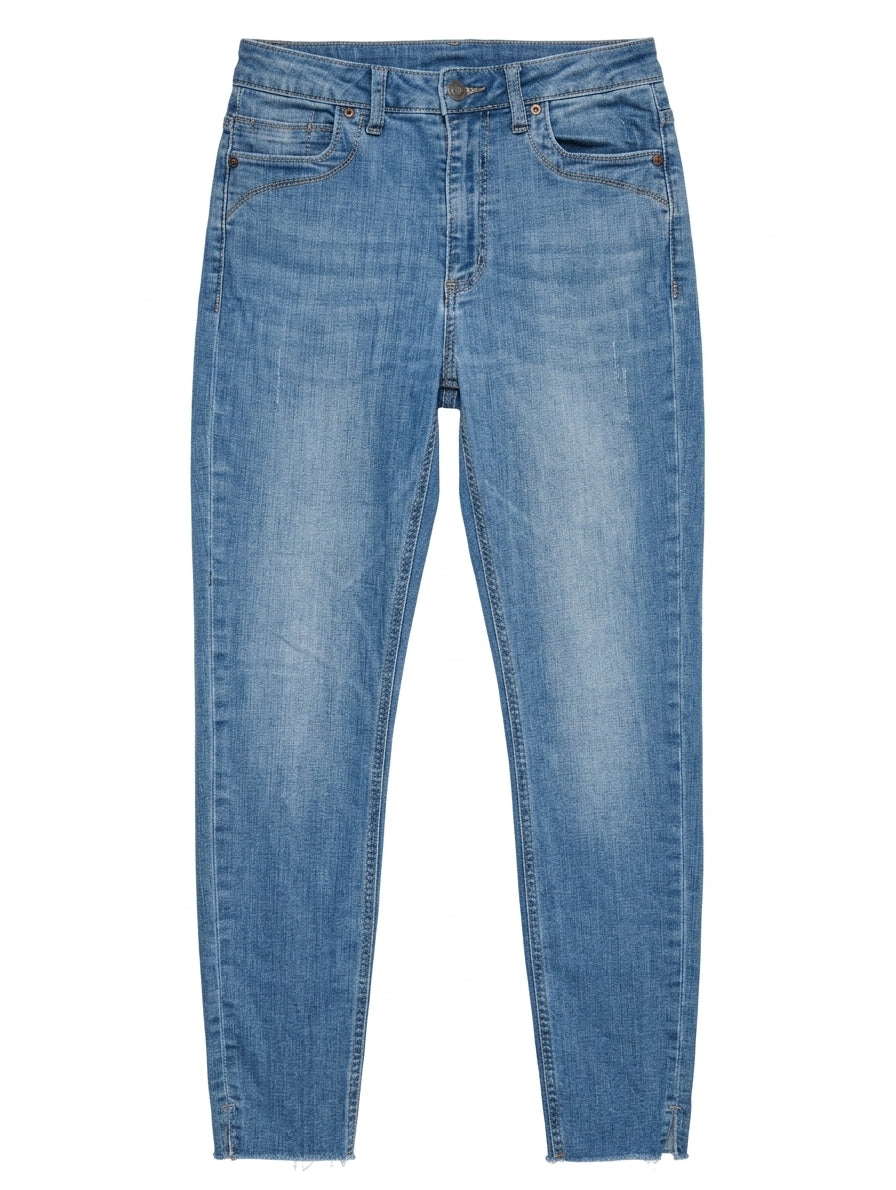 Dricoper Denim High-Rise Skinny Jeans Blue Raw Hem Size 10