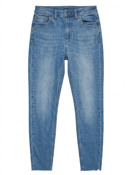 Dricoper Denim High-Rise Skinny Jeans Blue Raw Hem Size 10 - Image 1