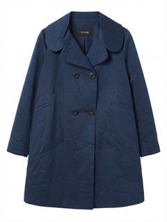 Scanlan & Theodore Double-Breasted Trench Coat Navy Blue - Image 1