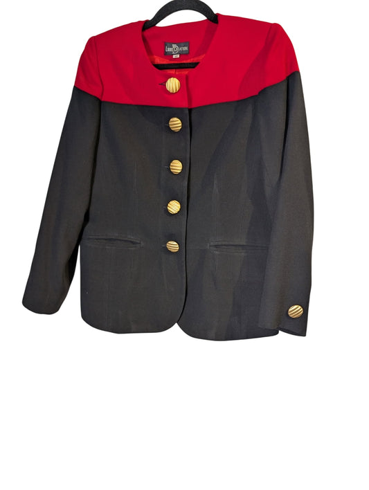 Louis Creation Vintage Colorblock Blazer Black and Red EU 40 - Image 1