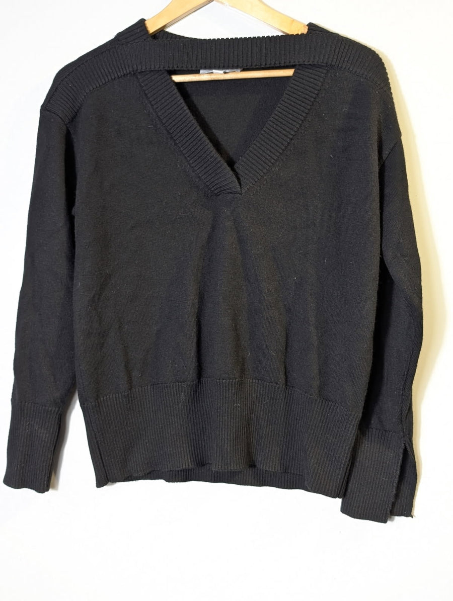 Witchery Merino Wool Ribbed Knit Sweater Black Size XS - Image 8