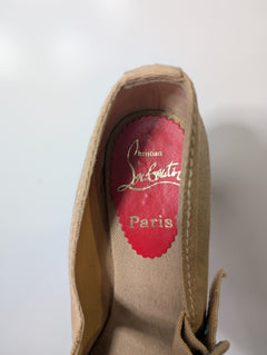 Christian Louboutin Cataclou Espadrille Wedge Mary Jane Beige Size 38 - Image 6