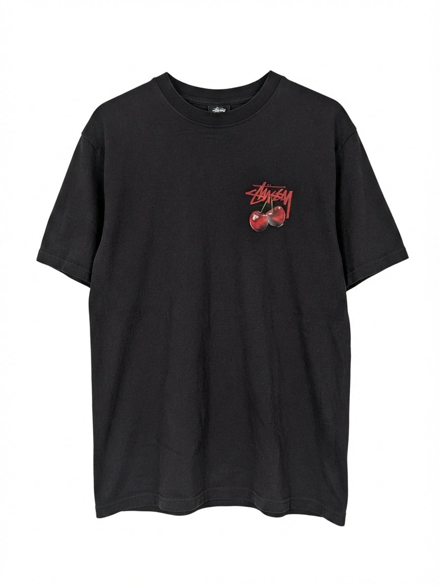 Stussy Cherry Graphic T-Shirt Black Size M - Image 1
