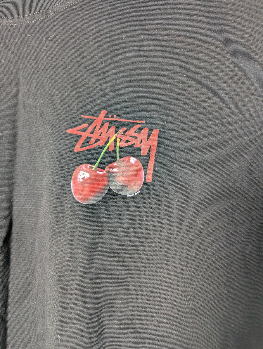 Stussy Cherry Graphic T-Shirt Black Size M - Image 2