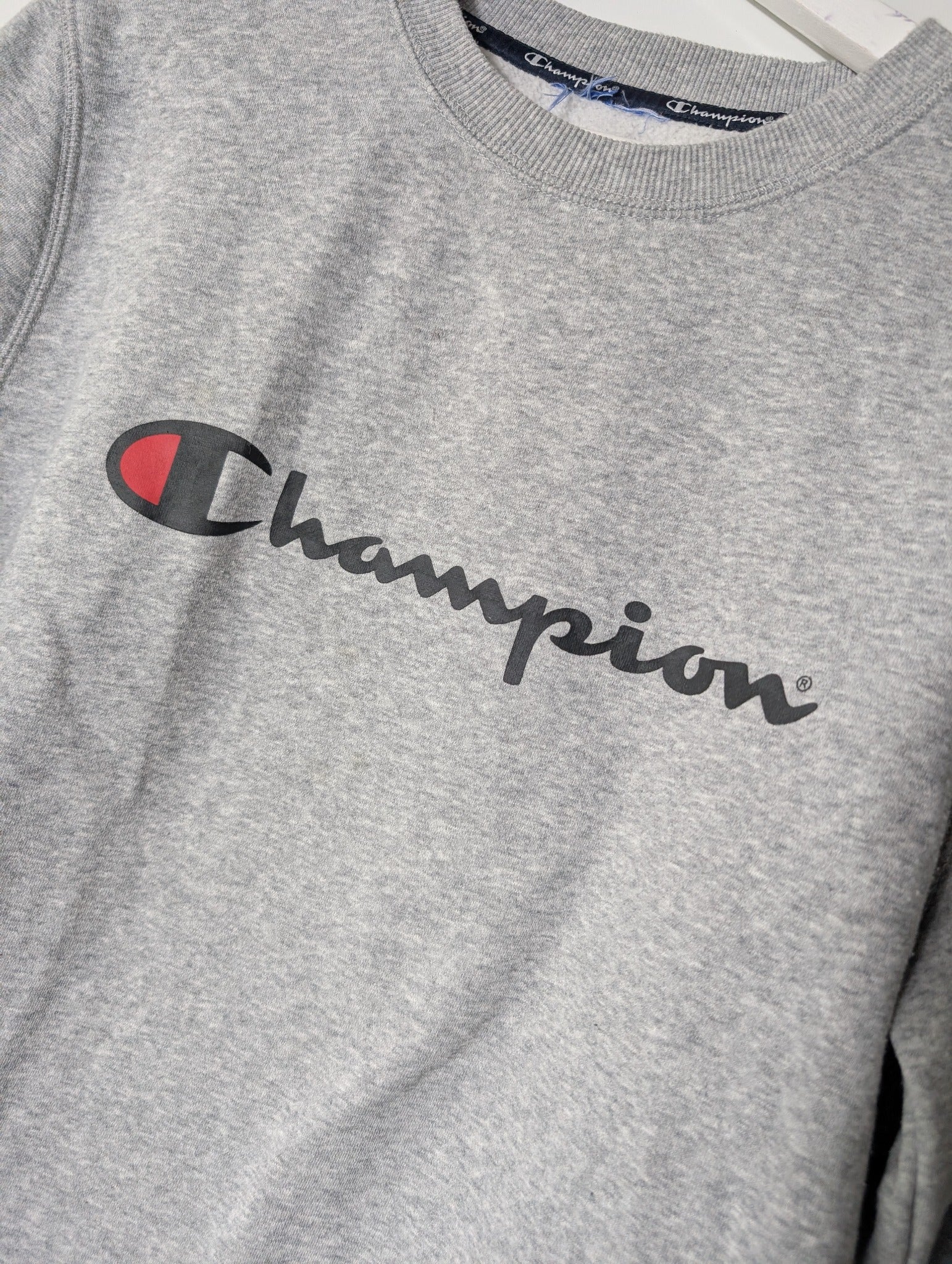 Champion Powerblend Fleece Crewneck Sweatshirt Grey Men's M - Image 2