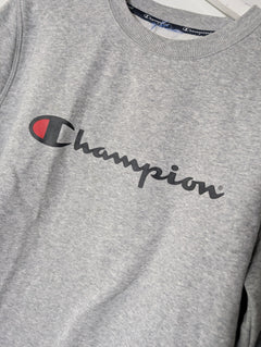 Champion Powerblend Fleece Crewneck Sweatshirt Grey Men's M - Image 2