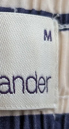Peter Alexander Women's Striped Pajama Pants Cream Navy Cotton Size M - Image 5