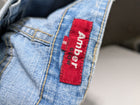 Amber Glow Rhinestone Embellished Light Wash Jeans Women's Size 8 - Image 8