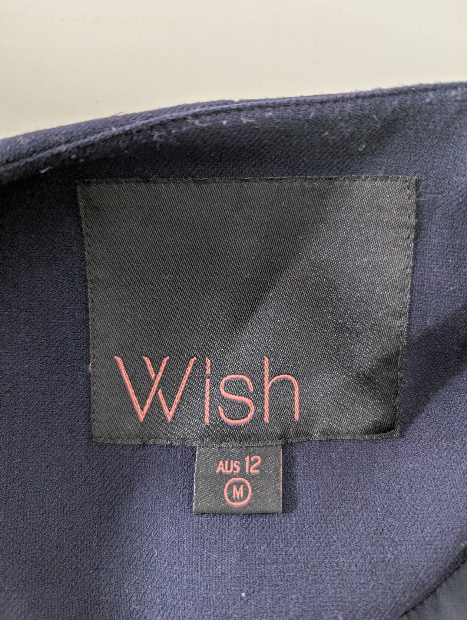 Wish The Label Navy Blue Zipper Detail Blazer Jacket AU 12 - Image 3