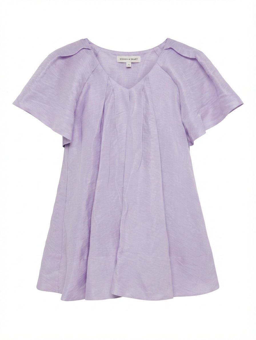 Ginger & Smart Flutter Sleeve Blouse Lavender Women's Size 8 - Image 1