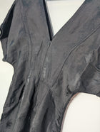 Bassike V-Neck Textured Shift Dress Black Size 0 - Image 5