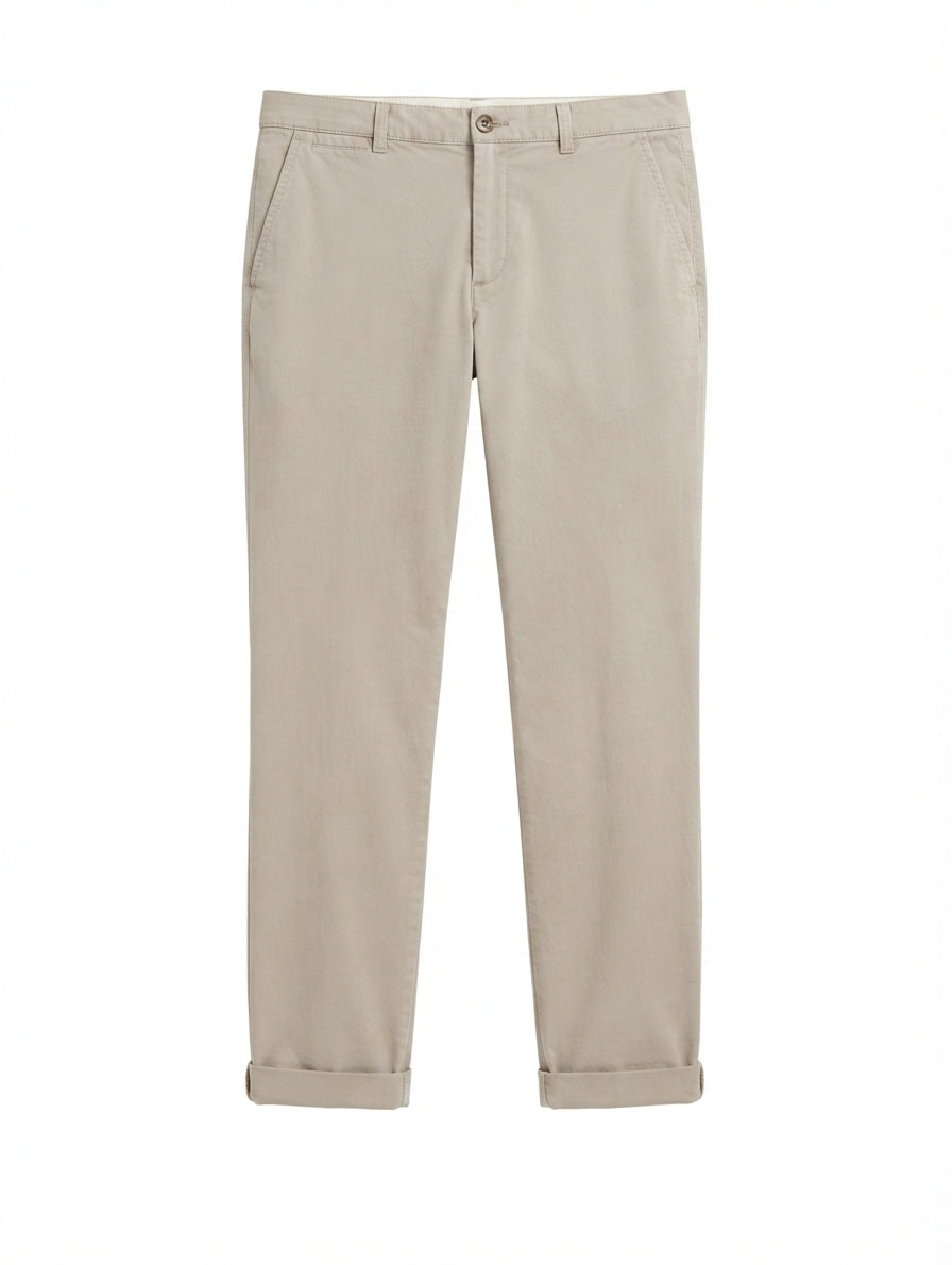 Vince Cotton Blend Chino Trousers Beige Size 4 - Image 1