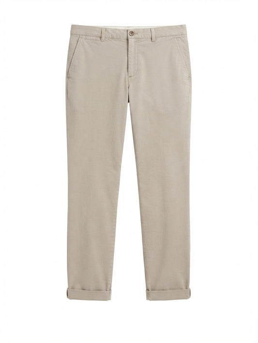 Vince Cotton Blend Chino Trousers Beige Size 4 - Image 1