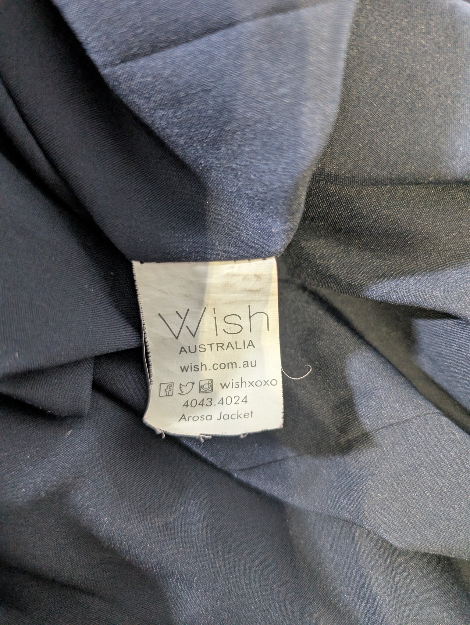 Wish The Label Navy Blue Zipper Detail Blazer Jacket AU 12 - Image 5