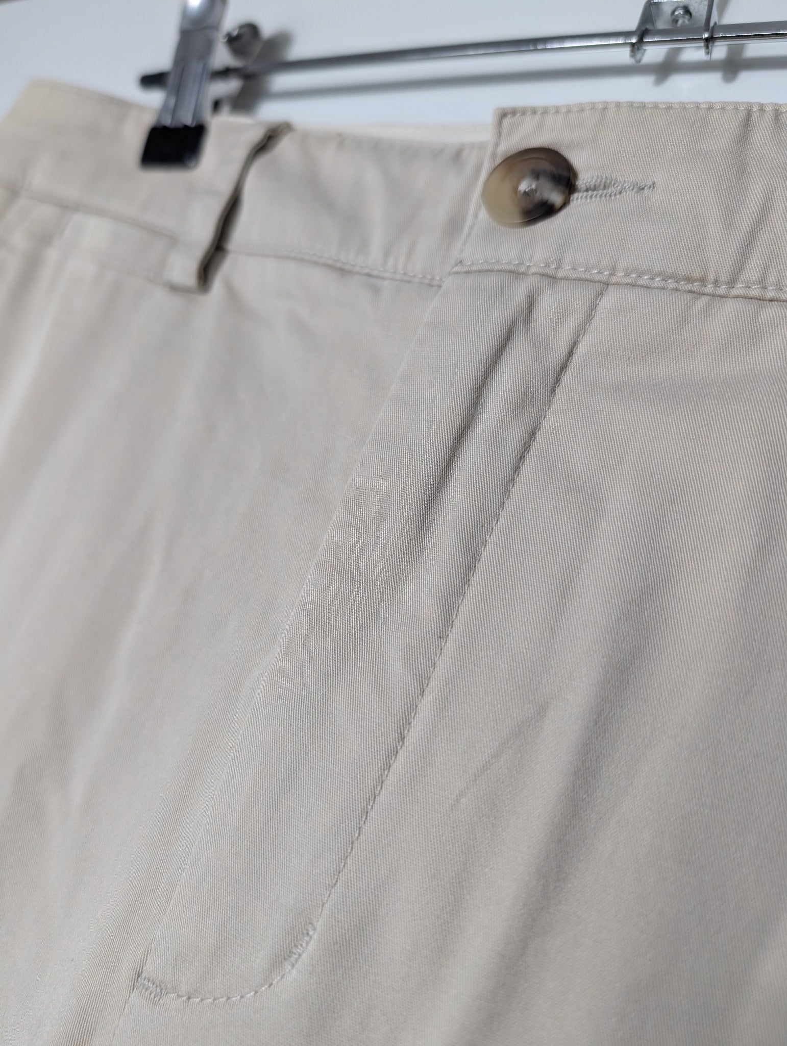 Vince Cotton Blend Chino Trousers Beige Size 4 - Image 2